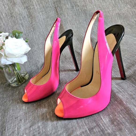 Christian Louboutin Shoes - Christian Louboutin Pink Patent leather Luxury High Heels Size 6 US (Mint)